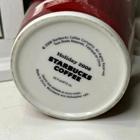 2008 Starbucks Holiday Knit Sweater Ceramic Mug 16 oz - Picture 2 of 7